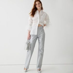 J. Crew Demi-boot crop jean in silver 28T